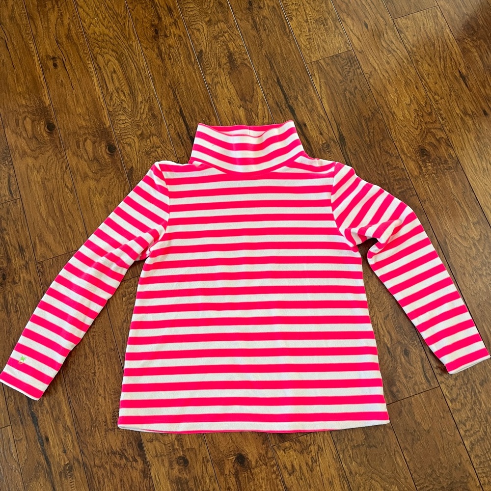 Dudley Stephens Women's Pink and White Striped Turtleneck